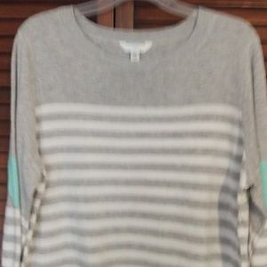 Striped sweater with heart on sleeve